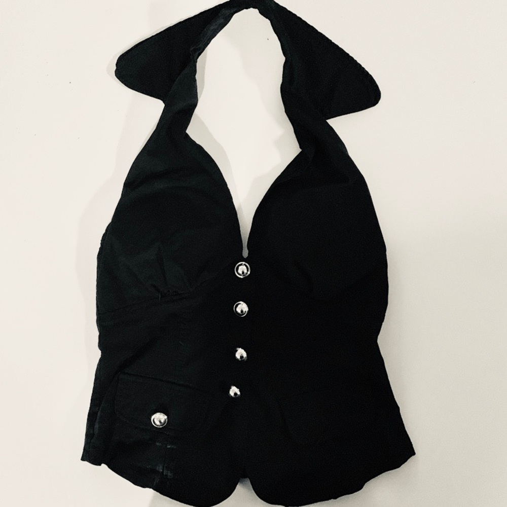 Black Tank Top with Collar
